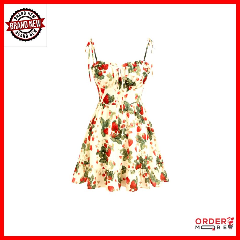 Floral Spaghetti Strap Sundress Boho Casual Y2k Vacation Dress Adjustable Straps